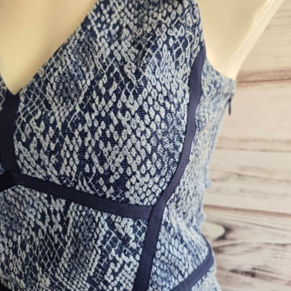 Parker Blue Snake Print Halter Fit and Flare Dress sz S - Picture 2 of 5